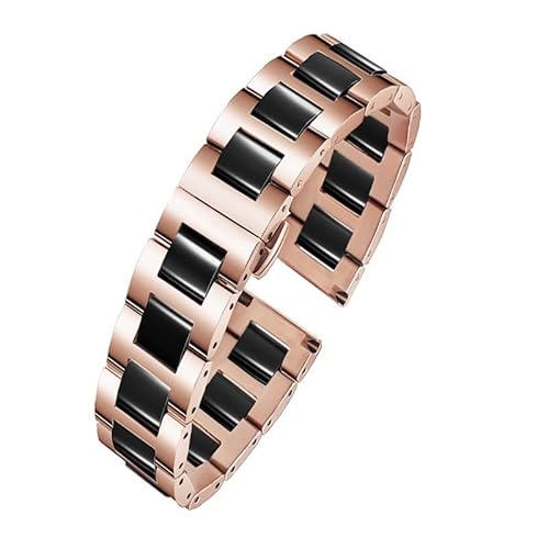 kongsou Keramik-Uhrenarmband für Omega, Stahl-Uhrenarmband, Herren- und Damenarmband für Daniel Wellington(Rose goldb2,22mm) von kongsou