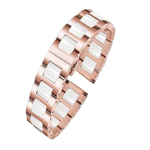 kongsou Keramik-Uhrenarmband für Omega, Stahl-Uhrenarmband, Herren- und Damenarmband für Daniel Wellington(Rose goldw2,16mm) von kongsou