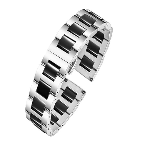 kongsou Keramik-Uhrenarmband für Omega, Stahl-Uhrenarmband, Herren- und Damenarmband für Daniel Wellington(Silverb2,18mm) von kongsou