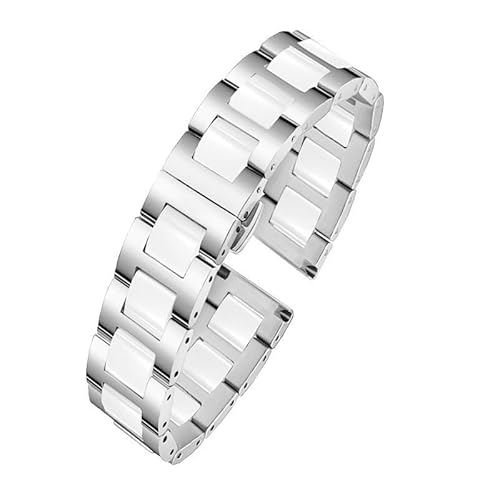 kongsou Keramik-Uhrenarmband für Omega, Stahl-Uhrenarmband, Herren- und Damenarmband für Daniel Wellington(Silverw2,16mm) von kongsou