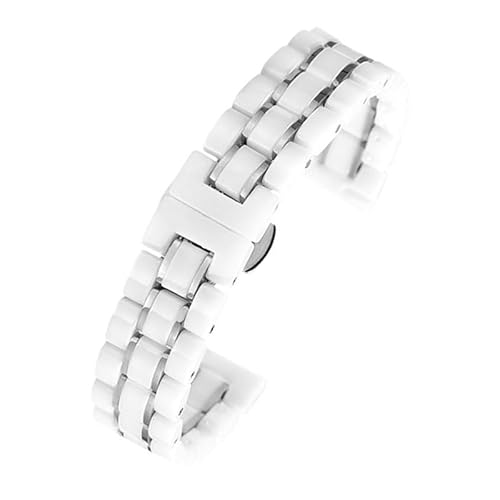 kongsou Keramik-Uhrenarmband für Omega, Stahl-Uhrenarmband, Herren- und Damenarmband für Daniel Wellington(Whitew3,16mm) von kongsou