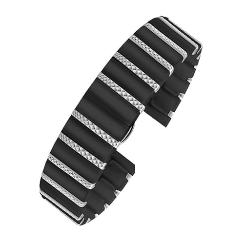 kongsou Keramik Uhrenarmband für Omega für Armani Stahl Uhrenarmband Herren Damen Uhrenarmband(Blacks4,18mm) von kongsou