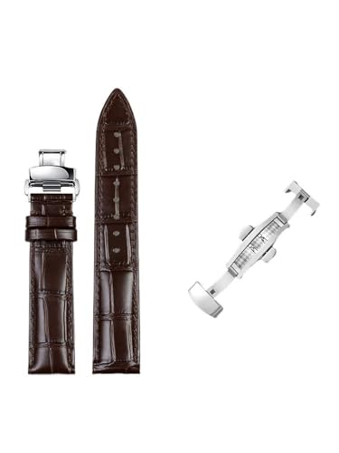 kongsou Leder-Uhrenarmbänder für Hamilton Maestro Original Herren-Lederarmband(Dark browns2,22mm) von kongsou