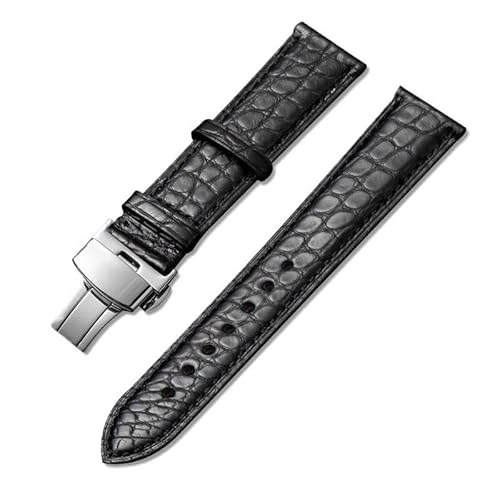 kongsou Leder-Uhrenarmband für Maurice Lacroix Artisan Unisex mit Schmetterlingsschnalle(Blackbs1,20mm) von kongsou