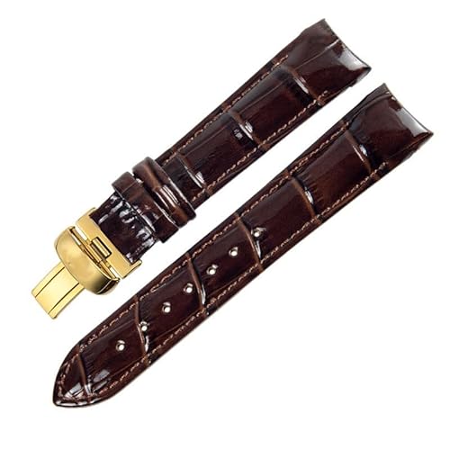 kongsou Leder-Uhrenkette mit Butterfly-Verschluss für Tissot 1853 Couturier Serie T035 T035210 T035207A Damen-Uhrenarmbänder(Darkbrowng) von kongsou