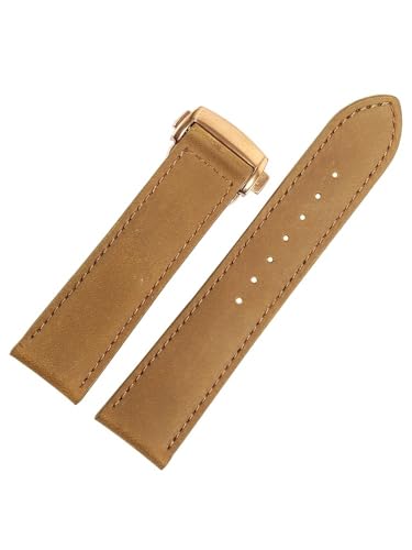 kongsou Lederarmband für Herrenuhren von Hamilton Khaki Jazzmaster Aviation mit Faltschließe(Blackr,20mm) von kongsou