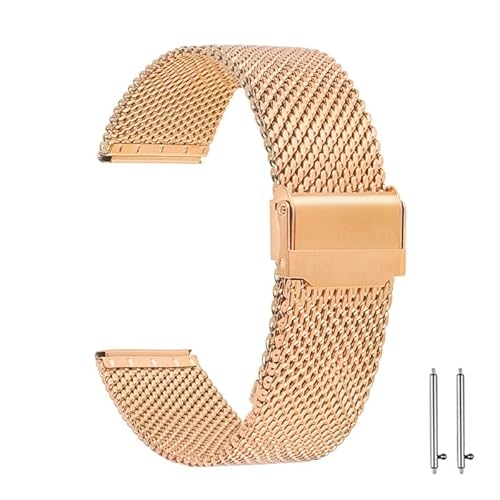 kongsou Milanese Edelstahl Uhrenarmband Universal Metall Uhrenarmband Armband(Rosegold,24mm) von kongsou