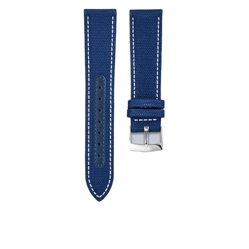 kongsou Nylon-Canvas-Uhrenarmband für Herren, passend für Omega Seamaster 300 AT150 Speedmaster Uhrenkette(Bluews1,19mm) von kongsou