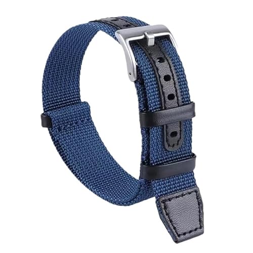 kongsou Nylon Lederband Frauen Männer Sport Armband Weiches Armband Für Hamilton Khaki Feld(Clasp A-blue,22mm) von kongsou