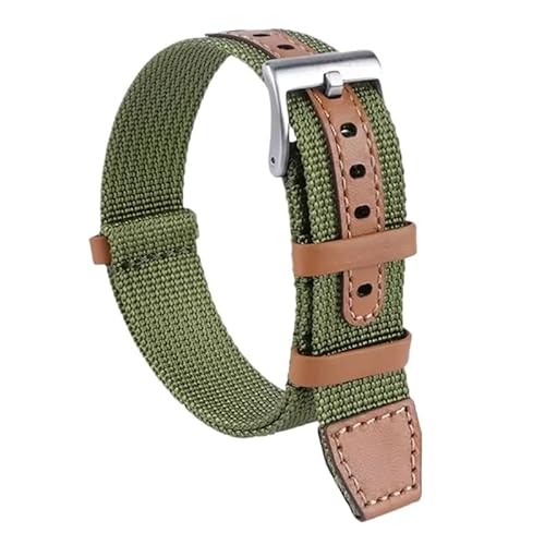 kongsou Nylon Lederband Frauen Männer Sport Armband Weiches Armband Für Hamilton Khaki Feld(Clasp A-green,20mm) von kongsou