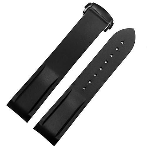 kongsou Silikon-Uhrenarmband für Omega Seamaster Planet Ocean Herren-Kautschukarmband(Blackb,21mm) von kongsou