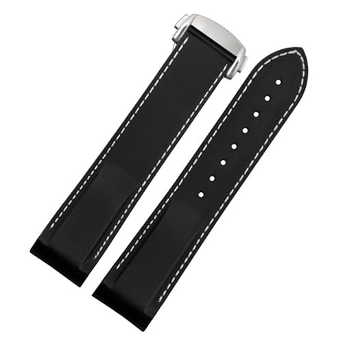 kongsou Silikon-Uhrenarmband für Omega Seamaster Planet Ocean Herren-Kautschukarmband(Blackws,22mm) von kongsou