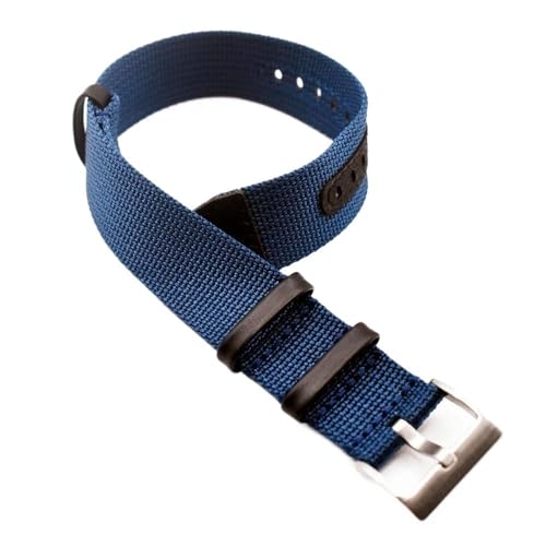 kongsou Uhrenarmband für Rolex, Canvas-Armband für Hamilton, Ersatzriemen, Nylon-Patch, Lederband für Omega(Blue,22mm) von kongsou