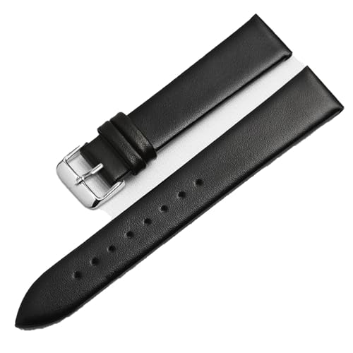 kongsou Ultradünnes Uhrenarmband für Herren und Damen, Leinwandbindung, Ersatzlederarmband für CK K2Y211/K2M23, Armband mit Dornschließe(Blacks,16mm) von kongsou