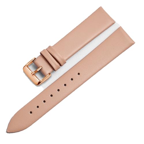 kongsou Ultradünnes Uhrenarmband für Herren und Damen, Leinwandbindung, Ersatzlederarmband für CK K2Y211/K2M23, Armband mit Dornschließe(Lbrownr,14mm) von kongsou