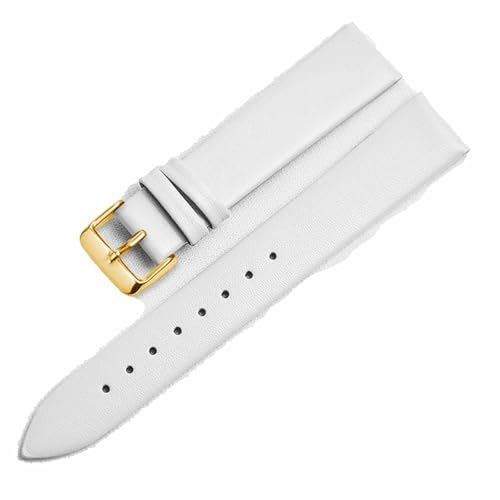 kongsou Ultradünnes Uhrenarmband für Herren und Damen, Leinwandbindung, Ersatzlederarmband für CK K2Y211/K2M23, Armband mit Dornschließe(Whiteg,18mm) von kongsou