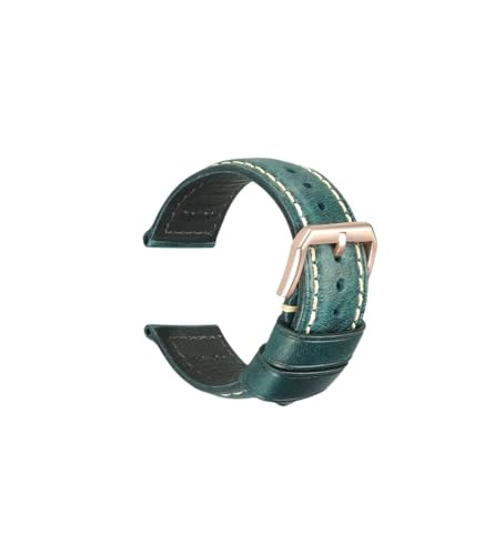 kongsou Vintage Rindsleder Uhrenarmband für Omega Leder Uhrenarmband mit Butterfly-Verschluss für Tudor(Bluer2,20mm) von kongsou