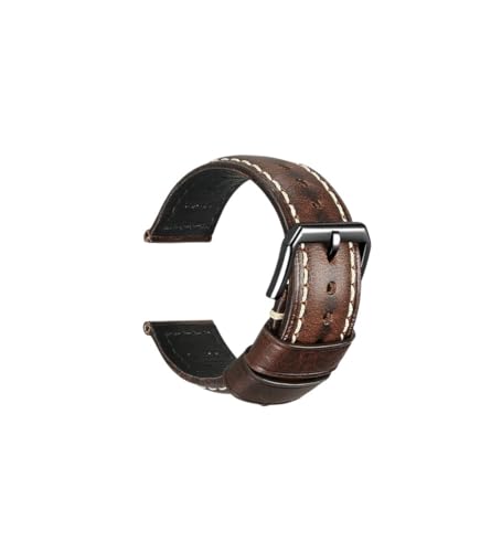 kongsou Vintage Rindsleder Uhrenarmband für Omega Leder Uhrenarmband mit Butterfly-Verschluss für Tudor(Dark brownb2,19mm) von kongsou