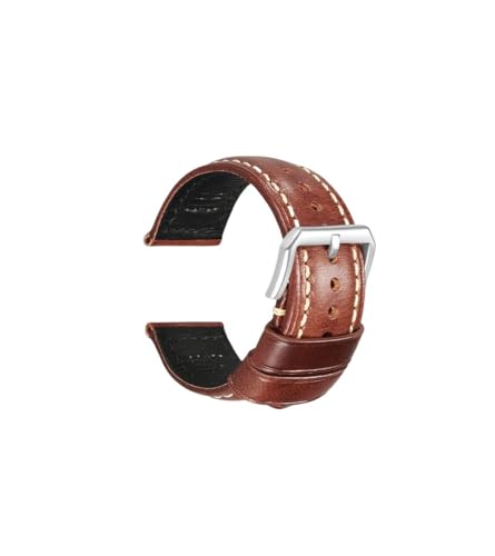 kongsou Vintage Rindsleder Uhrenarmband für Omega Leder Uhrenarmband mit Butterfly-Verschluss für Tudor(Light browns2,21mm) von kongsou