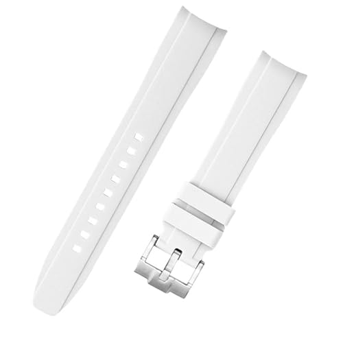 kongsou Wasserdichte Silikon-Uhrenarmbänder für Tissot Le Locle 1853 T410 Couturier Carson für Männer und Frauen(White,18mm) von kongsou