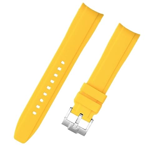 kongsou Wasserdichte Silikon-Uhrenarmbänder für Tissot Le Locle 1853 T410 Couturier Carson für Männer und Frauen(Yellow,18mm) von kongsou