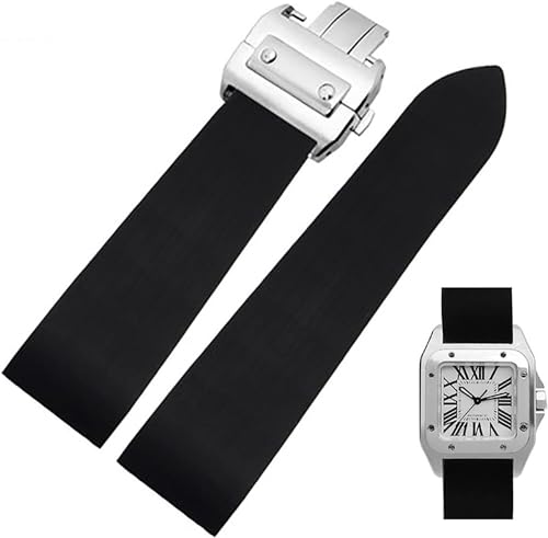 kongsou Wasserdichtes Armband Aus Kautschuk Für Cartier W2020007 W2020008 25 Mm Silikon-Uhrenarmbänder von kongsou