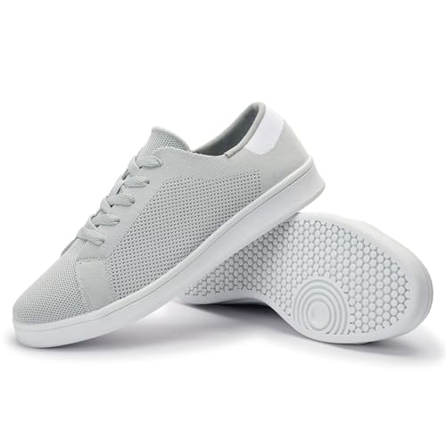 konhill Damen Ballerinas Sommer - Leichte & Atmungsaktive Schlupfschuhe mit Flex-Sohle, Bequeme Freizeitschuhe für Fitness und Alltag Hellgrau EU 39.5 von konhill