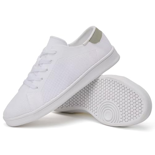 konhill Damen Ballerinas Sommer - Leichte & Atmungsaktive Schlupfschuhe mit Flex-Sohle, Bequeme Freizeitschuhe für Fitness und Alltag Weiß EU 39.5 von konhill