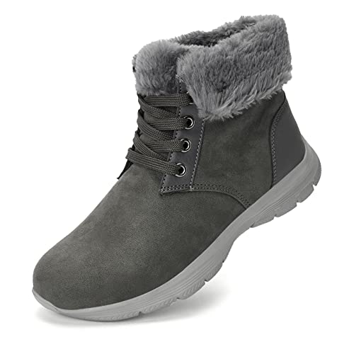 konhill Damen Sneaker Flache Schuhe - Slip On Go Walk Freizeitschuhe Atmungsaktiv Leicht Geschlossene Ballerinas Mesh Loafer EU 42 Dunkelgrau von konhill