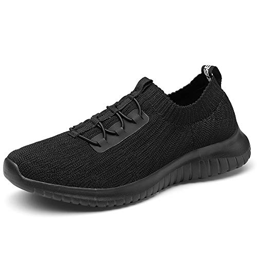 konhill Damen Sneakers Slip-on Walkingschuhe - Leichte Bequemen Sportschuhe Freizeitschuhe EU 36 Schwarz von konhill
