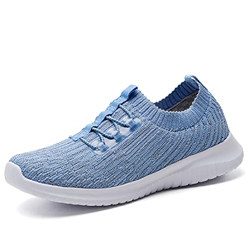 konhill Damen Sneakers Slip-on Walkingschuhe - Leichte Bequemen Sportschuhe Freizeitschuhe EU 41 Aqua von konhill
