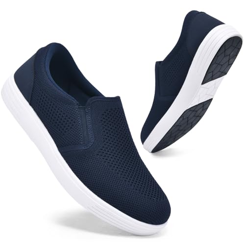 konhill Herren Mesh-Schlupfschuhe für Strand & Freizeit - Atmungsaktive Bootssneaker mit Leichtem Komfort Marine EU 43.5 von konhill
