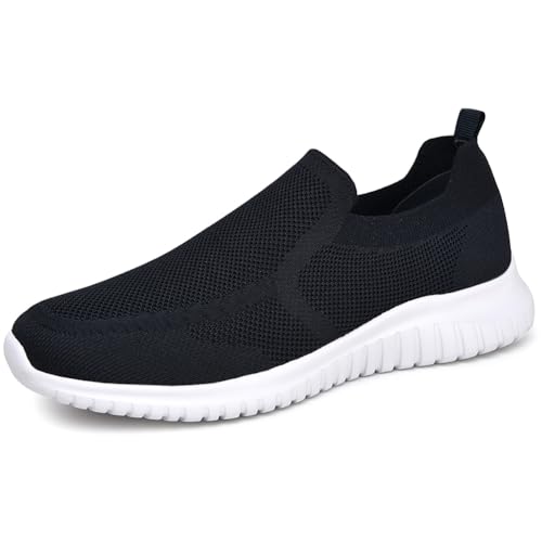 konhill Herren Slip On Sneaker - Leichtgewicht Bequeme Tennis Atmungsaktive Mesh Schuhe EU 41 Dunkelblau von konhill