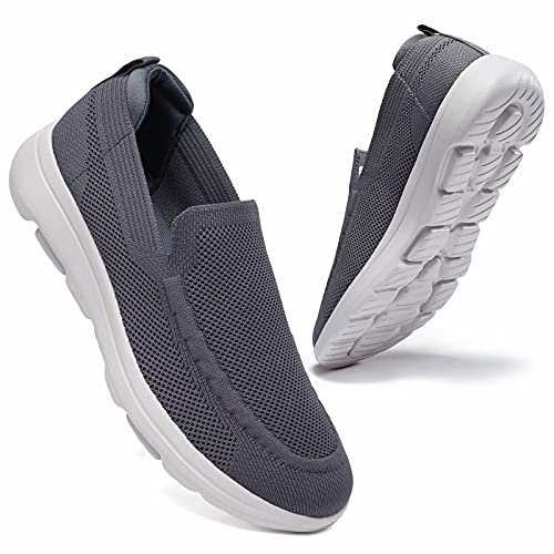konhill Herren Sneakers Slip-on Schuhe - Leichtgewicht Atmungsaktive Mesh Freizeitschuhe Bequemes Gym Sport Tennisschuhe Weiche Turnschuhe EU 40 Dunkelgrau konhill Herren Sneakers Slip-on Schuhe - Leichtgewicht Atmungsaktive Mesh Freizeitschuhe Bequemes Gym Sport Tennisschuhe Weiche Turnschuhe EU 40 Dunkelgrau von konhill