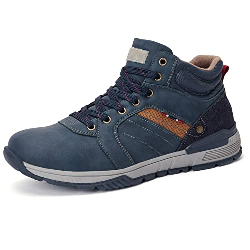 konhill Herren Winterstiefel Warme Winterschuhe Rutschfest Klassische Schneestiefel Winter Outdoor Boots Gr. EU 45 Navy blau von konhill