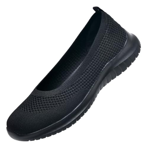 konhill Slip on Turnschuhe Frauen Laufschuhe leicht Flats Schuhe atmungsaktiv Loafer Mesh Walking Schuhe Casual Trainer Ganz Schwarz EU 40 konhill Slip on Turnschuhe Frauen Laufschuhe leicht Flats Schuhe atmungsaktiv Loafer Mesh Walking Schuhe Casual Trainer Ganz Schwarz EU 40 von konhill