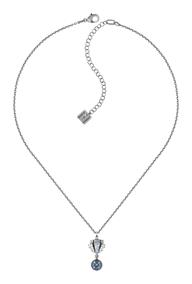 konplott - Halskette - Spikes and Pearls blau/silver von konplott