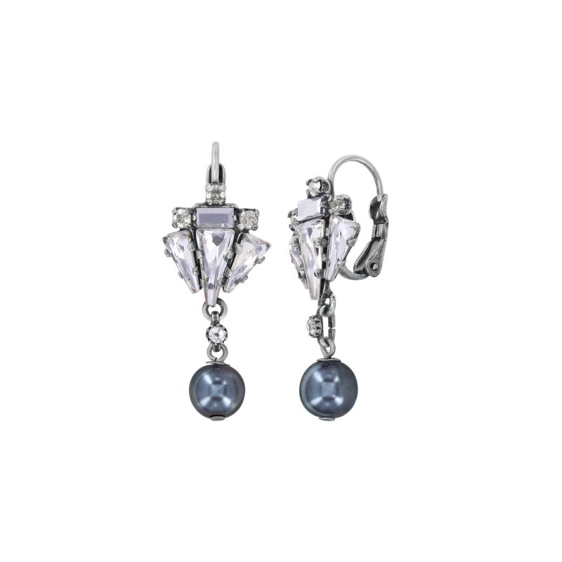 konplott - Ohrringe - Spikes and Pearls blau/silver von konplott