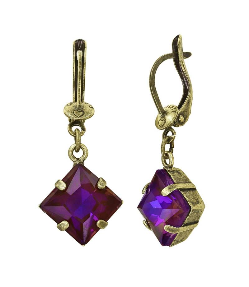 konplott - Ohrringe - Straight to Las Vegas lila/gold von konplott