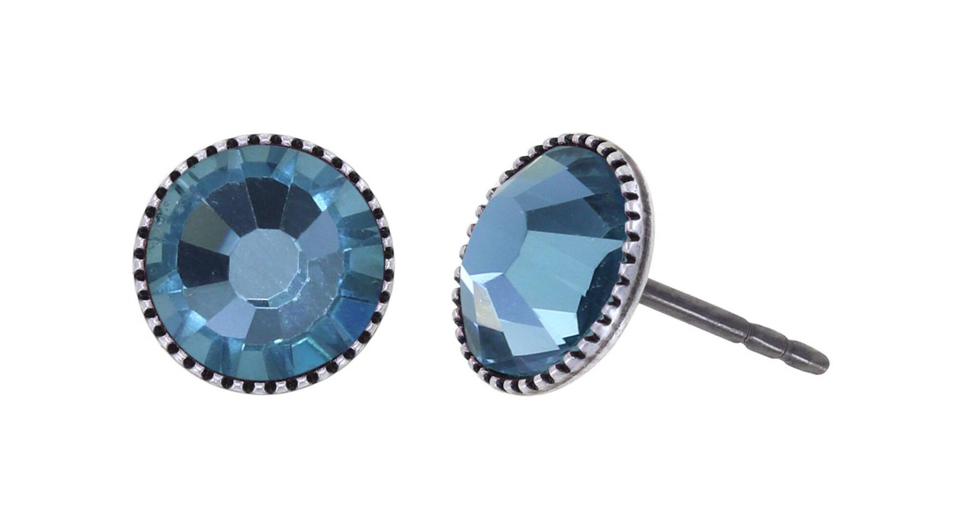 konplott - Ohrstecker - Black Jack blau von konplott