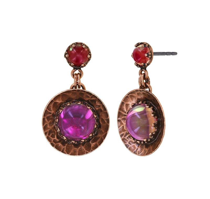 konplott - Ohrstecker - Honey Drops in Space lila/rot von konplott