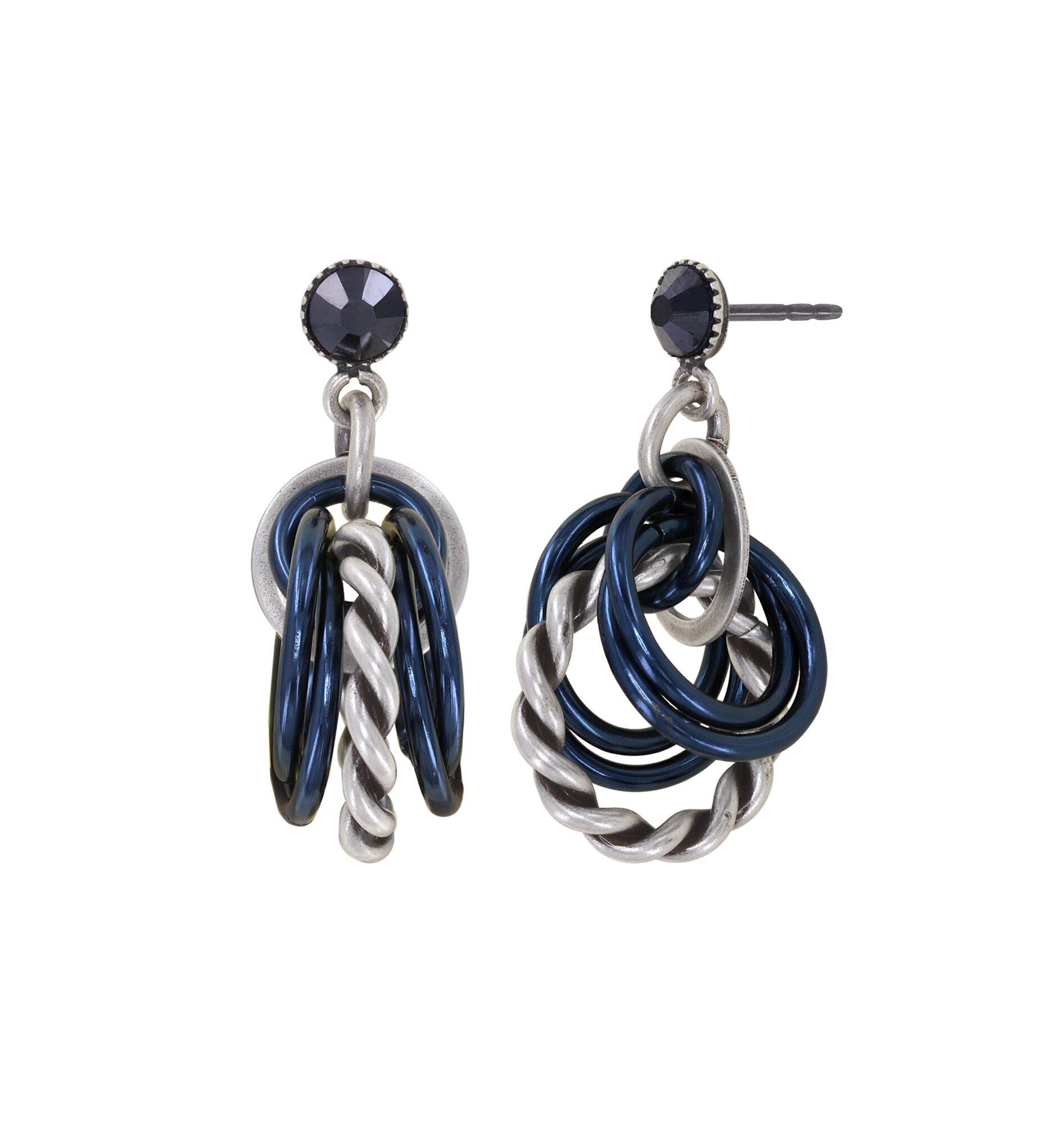 konplott - Ohrstecker - Kaleidotropical blau/schwarz/silver von konplott