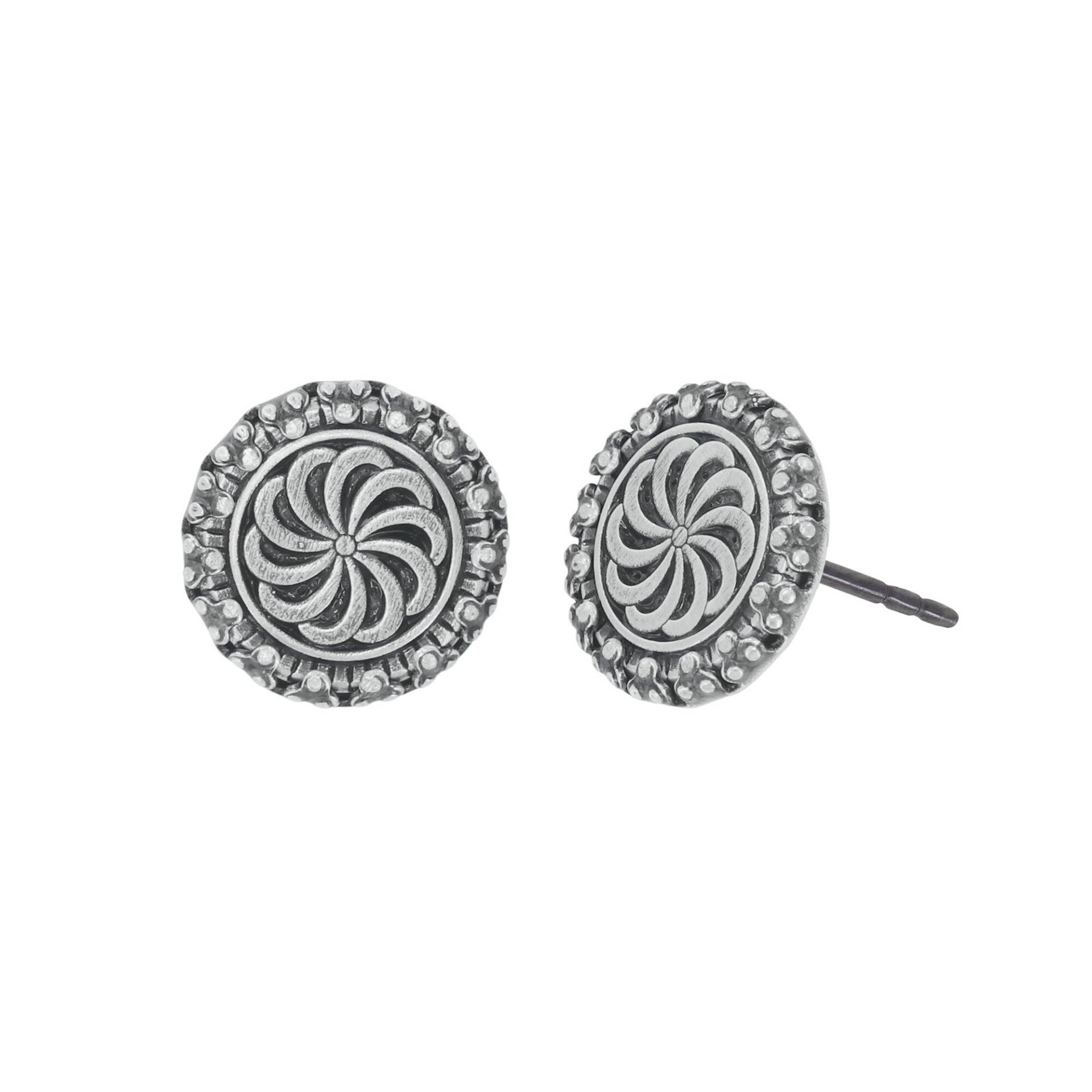 konplott - Ohrstecker - Medallion Glam grau/silver von konplott