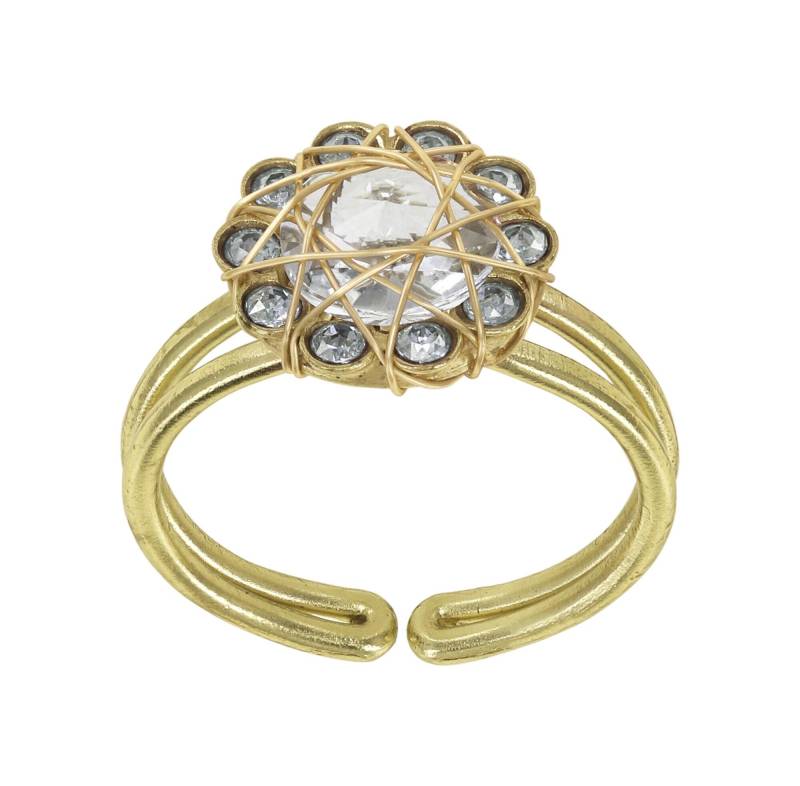 konplott - Ring - 70s Circles weiß/gold von konplott