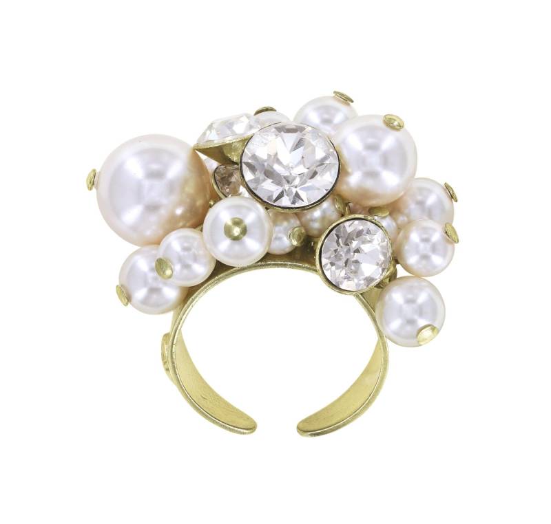 konplott - Ring - Pearl Shadow weiß/gold von konplott