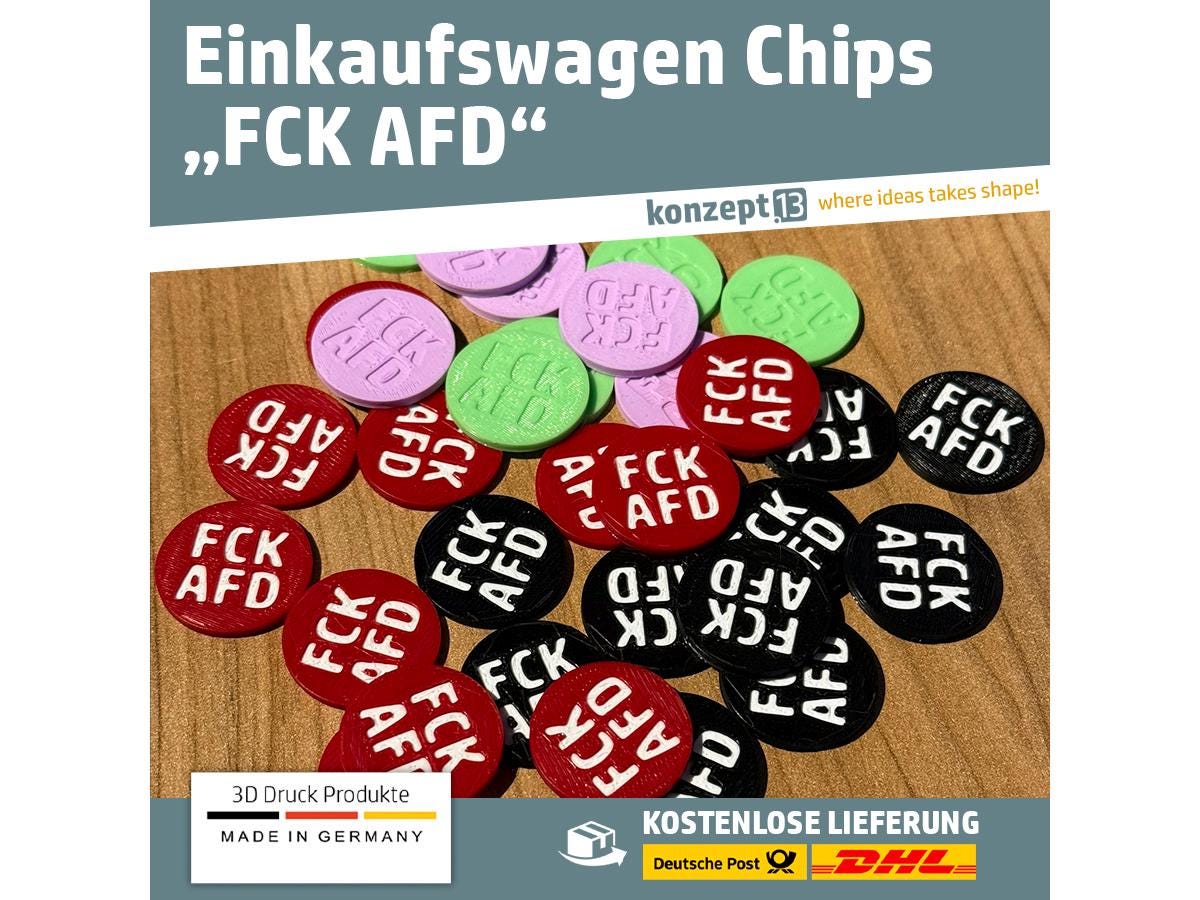 Einkaufswagen Chips "Fck Afd" von konzept13