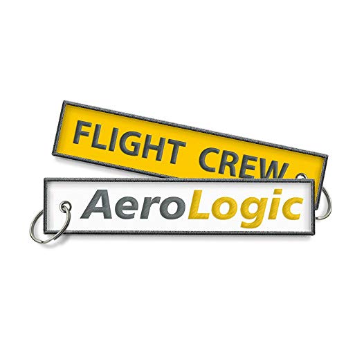 Aerologic Flight Crew bestickter Schlüsselanhänger, Gelb, Einheitsgröße Aerologic Flight Crew bestickter Schlüsselanhänger, Gelb, Einheitsgröße von koolkrew