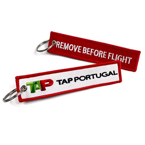 TAP Air Portugal RBF Crew bestickter Schlüsselanhänger, Rot, Einheitsgröße, Bestickt von koolkrew
