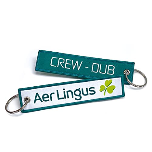 koolkrew Aer Lingus DUB Crew Schlüsselanhänger, Grün, Unisex, Luftfahrt, Klassisch, Baumwolle, Doppelseitig, Merrow-Ränder, Bestickt koolkrew Aer Lingus DUB Crew Schlüsselanhänger, Grün, Unisex, Luftfahrt, Klassisch, Baumwolle, Doppelseitig, Merrow-Ränder, Bestickt von koolkrew