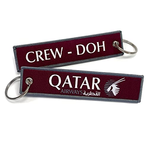 koolkrew Qatar Airways Crew DOH gewebter Schlüsselanhänger, Burgunderrot, One size koolkrew Qatar Airways Crew DOH gewebter Schlüsselanhänger, Burgunderrot, One size von koolkrew